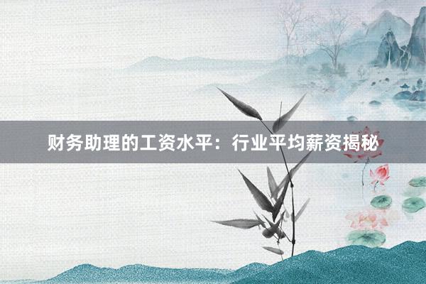 财务助理的工资水平：行业平均薪资揭秘