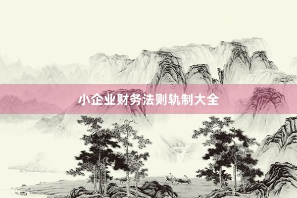 小企业财务法则轨制大全