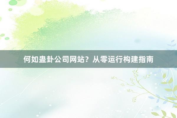 何如蛊卦公司网站？从零运行构建指南